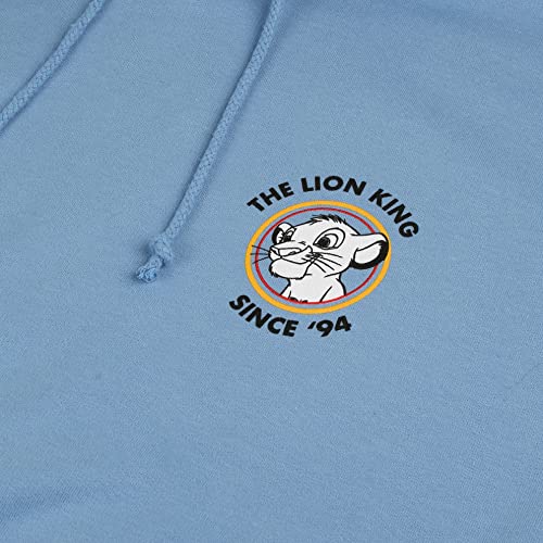 Disney Lion King 94 Hoodie Sudadera con Capucha, Azul Aciano, S para Mujer