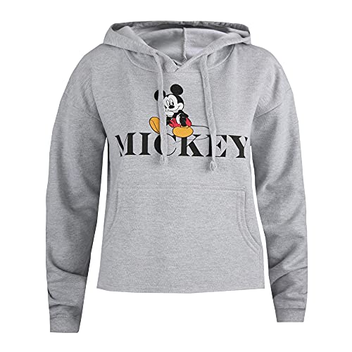 Disney Mickey Chill Sudadera con Capucha, Gris, L para Mujer