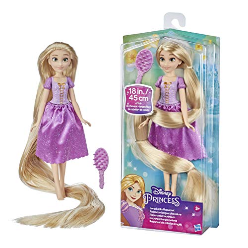 Disney Princess Rapunzel Melena Larga, muñeca de Moda con Cabello Rubio de 45 cm de Largo, Juguete de Princesa para niñas de 3 años en adelante, Multicolor, F1057