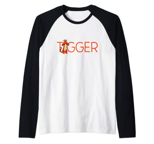 Disney Winnie the Pooh Tigger Classic Lettering Camiseta Manga Raglan