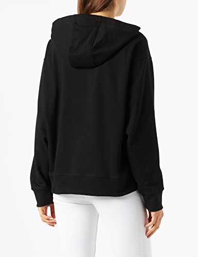 DKNY SPORT Women's Layered Shadow Logo Pull Over Hoodie Camisa, Black, Small De Las Mujeres