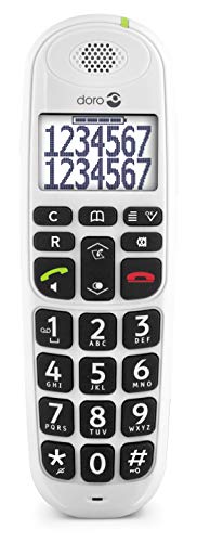 Doro PhoneEasy 110 Teléfono Inalámbrico DECT para Personas Mayores con Teclas Grandes Parlantes, Función de Llamada Interna y Audio Amplificado [Versión Española y Portuguesa] (X 1 / Blanco)