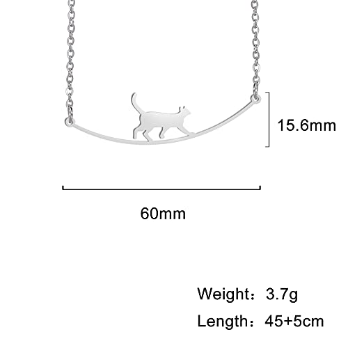 Dreamtimes Collar de gato con animal para mujer de acero inoxidable collar de gato perezoso collar de perro para niñas lindo cachorro animal colgante divertido joyería animal (Gato perezoso)