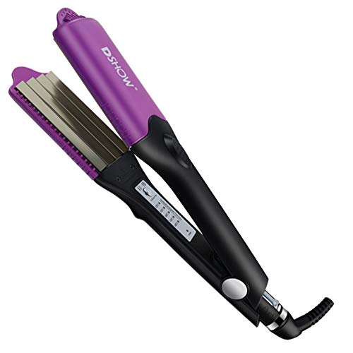 DSHOW 4 en 1 Plancha de Pelo Efecto Trenzas Plancha Ondas PequeñAs Ondulado con 4 Placas Intercambiables de CeráMica de Titanio Para Ondular el Cabello Plancha Onduladora Pelo Zig Zag (Morado)