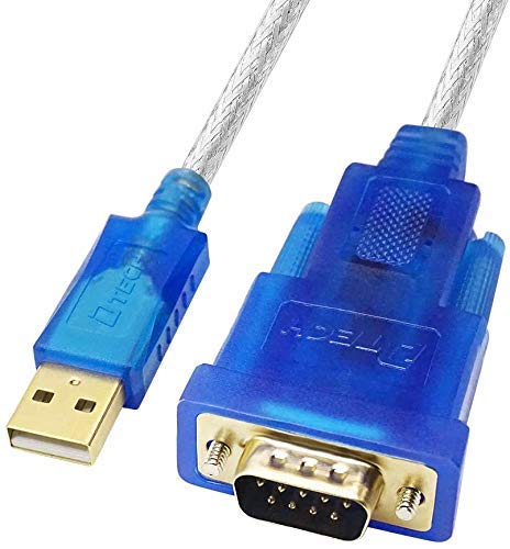 DTech Cable adaptador de puerto serie RS232 DB9 con chipset FTDI compatible con Windows 10, 8, 7 y Mac Linux (1,2 m)