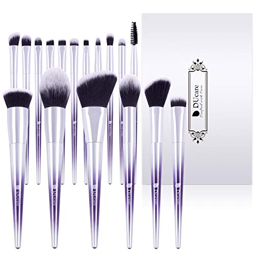 DUcare 17 Piezas Set de Brochas de Maquillaje Profesional brochas de maquillaje Sintético Base de Cara Sombra de Ojos Delineador de ojos Juego de Pinceles de Maquillaje （Púrpura）