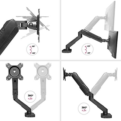 Duronic DMDC5X1 Soporte Monitor Mesa con Resorte de Gas para 1 Pantalla de Ordenador con Cabezal rotativo e Inclinable