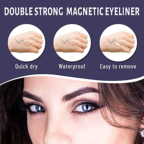 EASTLION Pestañas Magneticas Delineador Kit, 3D Magnetic Eyelashes Naturales Reutilizables, con Impermeable Magnético Delineador, sin Pegamento 5 Pares