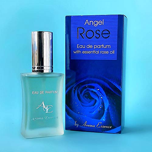 Eau de Parfum Mujer Angel Rose 35ml, Aroma de Rosa, chocolate, caramelo, miel, vainilla y notas amaderadas, Perfume Enriquecido con Aceite Esencial de Rosa