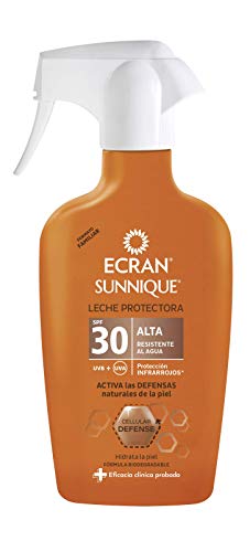 Ecran Sunnique - Leche Protectora SPF 30, Formato Familiar, Naranja - 300 ml