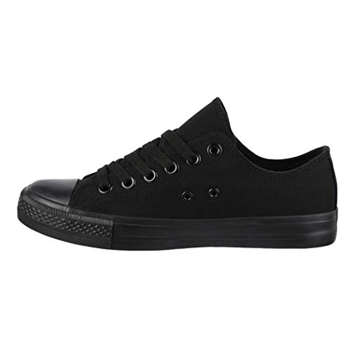 Elara Zapatilla de Deporte Unisex Low Top Textil Chunkyrayan Todo Negro ZY9032 Allblack-44