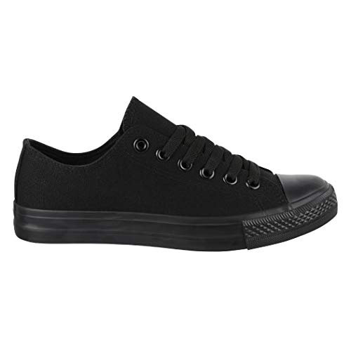 Elara Zapatilla de Deporte Unisex Low Top Textil Chunkyrayan Todo Negro ZY9032 Allblack-44