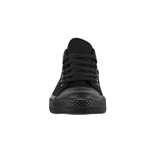 Elara Zapatilla de Deporte Unisex Low Top Textil Chunkyrayan Todo Negro ZY9032 Allblack-44