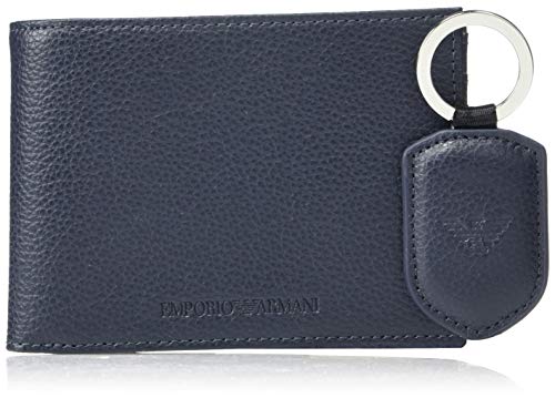 Emporio Armani Emporio Armani - Juego de cartera y llavero de piel, turquesa (Azul) - Y4R222YEW1E80033