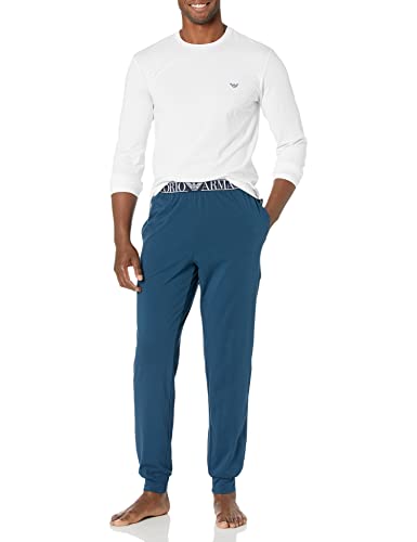 Emporio Armani Endurance Pijama Endurance, Hombre, Blanco/Azul (Abyss), S