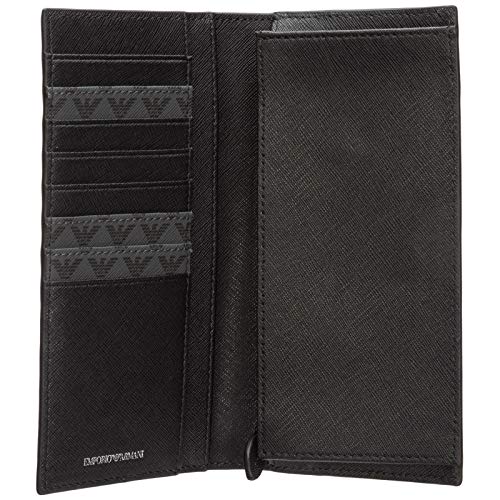 Emporio Armani monedero cartera bifold de hombre nuevo gris