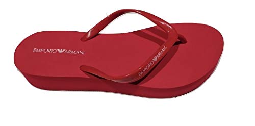 Emporio Armani Swimwear Essential-Chanclas, Mujer, Poppy White Poppy, 37 EU