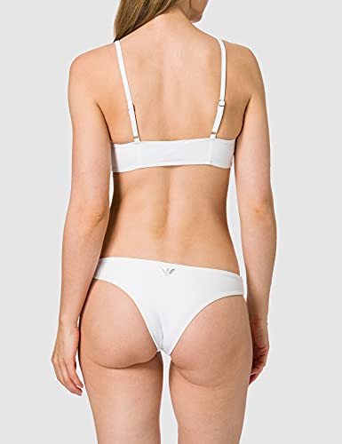 Emporio Armani Swimwear Top & Brazilian Brief Bikini Light Logo Set, White, S para Mujer