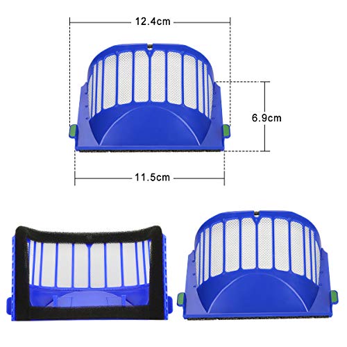 ENERGUP Reemplazo de Accesorios Kit para Roomba 600 650 620 651 621 616 605 Filtro de Repuesto Accesorios