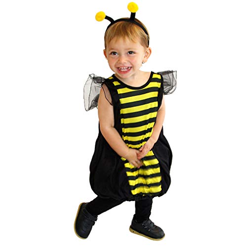 EOZY Disfraz de Carnaval para Niños Pequeños,Disfraces de Abejas Mono de Halloween Traje de Fiesta para Niñas Niños de altura 95-120 cm (S)