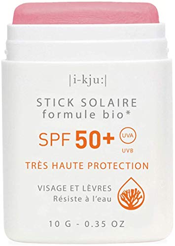 EQ | Stick solar ecológico - Frambuesa - Muy alta protección SPF50+ - 10g - Para deportistas y niños - Resistente al agua - Filtros minerales - Respeta el medio ambiente marino - Fabricado en Francia