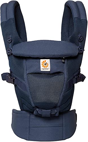 Ergobaby Adapt Cool Air Mesh Mochila Portabebes Ergonomico para Recien Nacido 3-Posiciones, Azul Marino (BCPEAPBLUE)