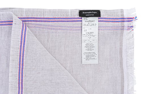 Ermenegildo Zegna Bufanda Hombre Gris Blanco A rayas algodón 198 cm x 90