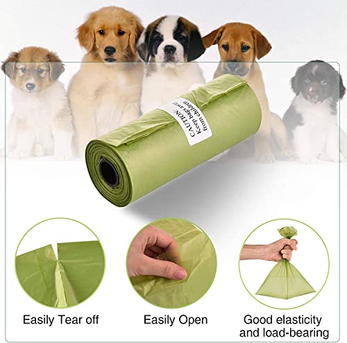 ERUW Bolsas Caca Perro, Poop Bag para Mascotas Domésticos de 42 Rolls, Total 630 Bolsas para excrementos de Perr con 2 Dispensadores