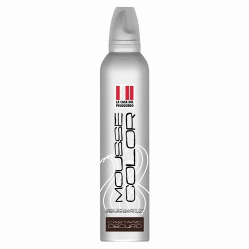 Espuma Mousse Color Castaño Oscuro - 300ml - Define Rizos y Ondulaciones - Aporta Volumen - Fijación Alta - Corrige Tonos en Cabello Natural y Teñido - Uso Profesional - La Casa del Peluquero