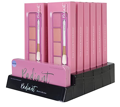 Essentials Radiant - Colorete, Rubor - Paleta de Blush con 4 Colores, Colorete Mate y Perlado y una Brocha Facial - Set de Maquillaje Profesional - California Collection - Maquillaje para Mujeres