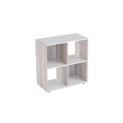 Estantería Cubo de Madera MDF Blanca contemporánea, de 60x29x62 cm - LOLAhome