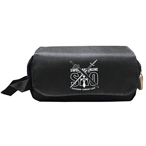 Estuche de anime Sword art Online Bolsa de Lápiz Lapicero Lapices Pencil Case Portalapices Neceser Maquillaje para Material de Papelería con para Estudiantes en Escuela