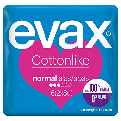 EVAX Cottonlike compresa normal con alas bolsa 16 uds