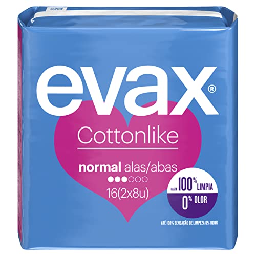 EVAX Cottonlike compresa normal con alas bolsa 16 uds