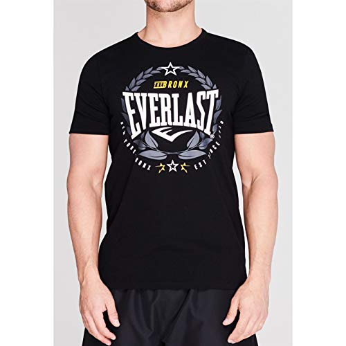 Everlast - Camiseta de cuello redondo para hombre, diseño de laurel Negro Negro ( M