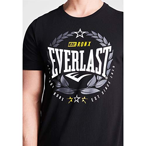 Everlast - Camiseta de cuello redondo para hombre, diseño de laurel Negro Negro ( M