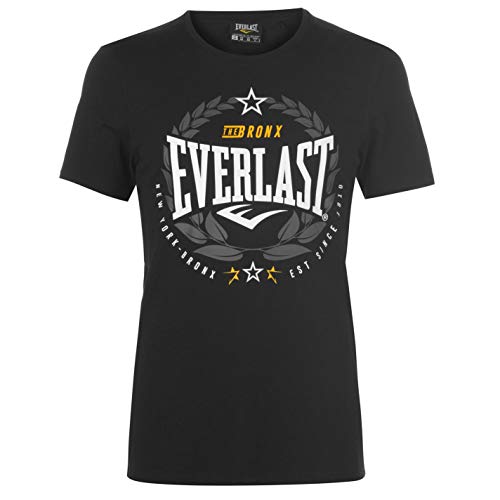 Everlast - Camiseta de cuello redondo para hombre, diseño de laurel Negro Negro ( M