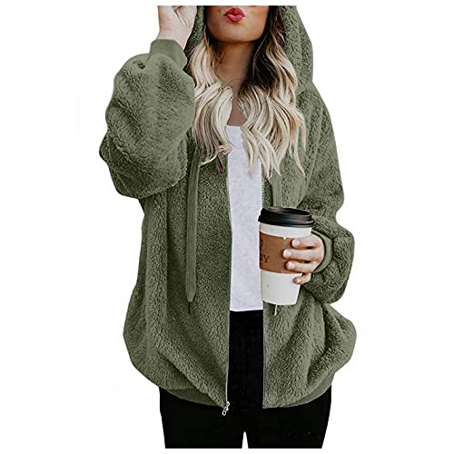 FACAIAFALO Sudaderas Mujer con Capucha y Cremallera Peludo Adolescentes Chicas Manga Larga Sudadera de Talla Grande Tops de Primavera Otoño Blusas Jersey Mujer Invierno Suéter Sweatshirt