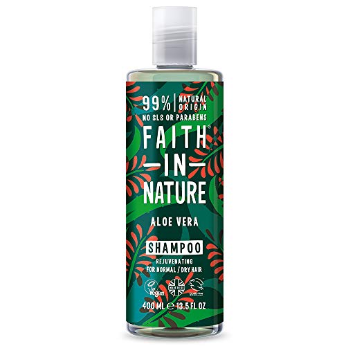 Faith in Nature Champú Natural de Aloe Vera y Árbol del Té, Nutritivo, Vegano y No Testado en Animales, sin Parabenos ni SLS, 400 ml