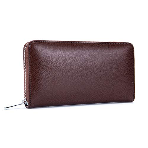 FANDARE Unisexo Billetera Cuero Cartera con RFID Hombre Mujer Wallet para Estilo Monedero Billetera de Cuero con 36 Ranuras para Tarjetas Bolsillo Crédito Tarjetas Ranuras para Tarjetas Crédito Marrón