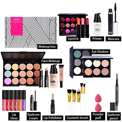 FantasyDay Juego de Maquillaje All in One Makeup Gift Set Incluye Corrector Camuflaje, Brillo de Labios, Brochas, Mascara, Sombra de Ojos - Belleza Cosmético de Caja pour Cara y Labio Make-up #3