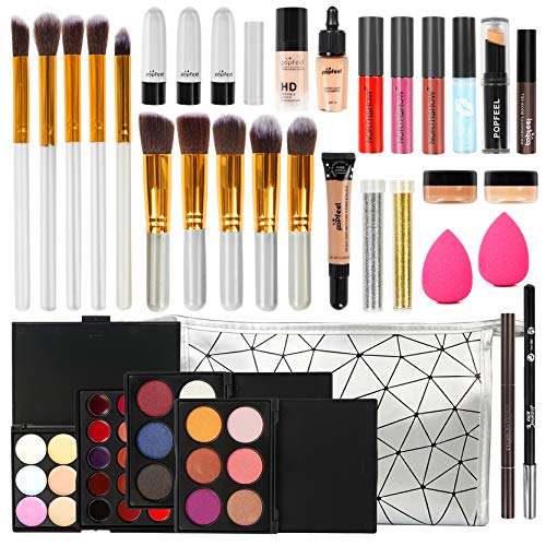 FantasyDay Juego de Maquillaje All in One Makeup Gift Set Incluye Corrector Camuflaje, Brillo de Labios, Brochas, Mascara, Sombra de Ojos, Delineador de Ojos, Lápiz de Cejas, Lápiz Labial #4