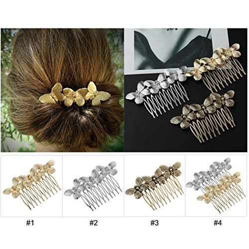 Fascigirl Peine Del Pelo De La Mariposa De Las Mujeres Elegante Aleación Decorativa Vintage Alambre Para El Cabello Peine Lateral Para El Cabello Accesorio Retro Para El Cabello