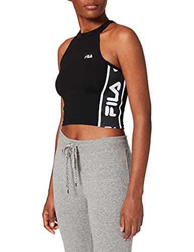 Fila Tama Cropped Camiseta sin Mangas, Negro, M para Mujer