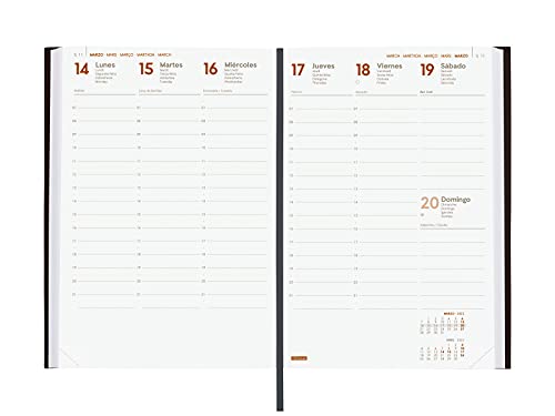 Finocam Dynamic Milano - Agenda 2022 Enero 2022 - Diciembre 2022 (12 meses), Sobremesa - Y10 - 140x204 mm, Negro