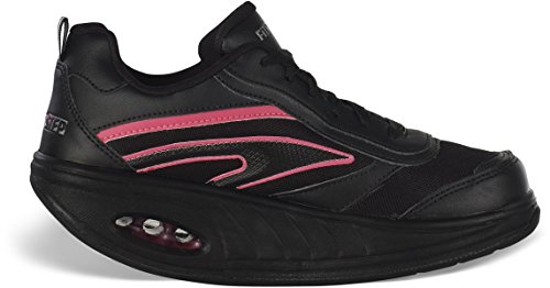 Fitness Step Neon Pink - Zapatillas tonificadoras para Mujer, Color Negro/Rosa, Talla 40