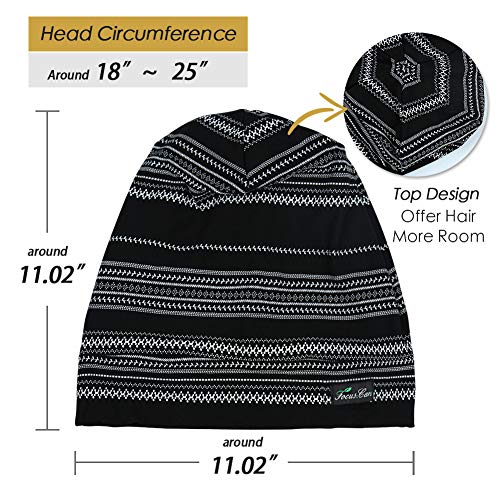 FocusCare ADJUST-3 Gorro de dormir ajustable con forro de satén para rastas, pelo rizado, talla L, Talla única Gris claro jaspeado ]