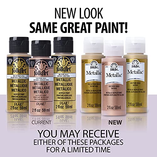 Folk Art Metallic Acrylic Paint in Assorted Colors (2 oz), 663, Solid Bronze