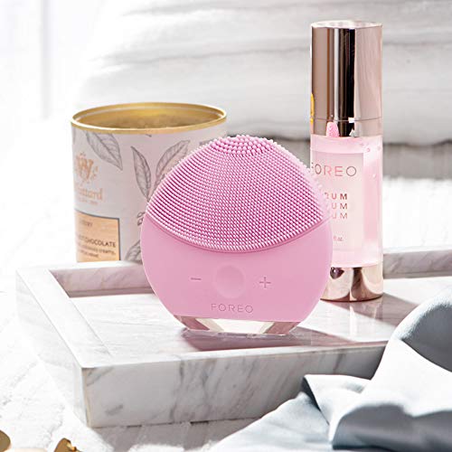 FOREO LUNA Mini 2 Plus Dispositivo de masaje facial compacto de limpieza y reafirmante para todo tipo de piel, Pearl Pink