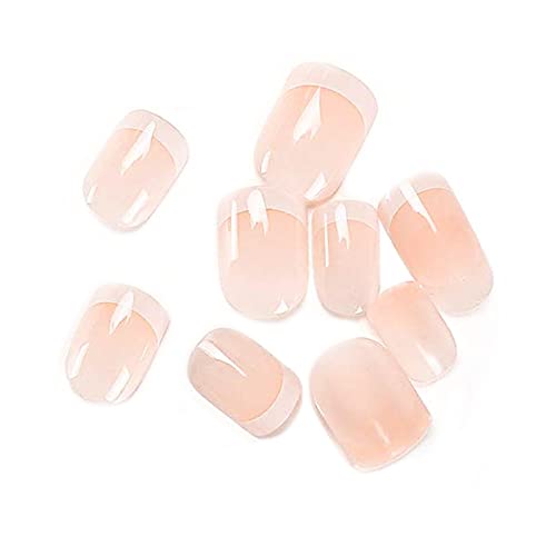 foreverLily 120 piezas de uñas postizas francesas de cubierta completa, puntas de uñas postizas cortas, uñas naturales para niñas y mujeres